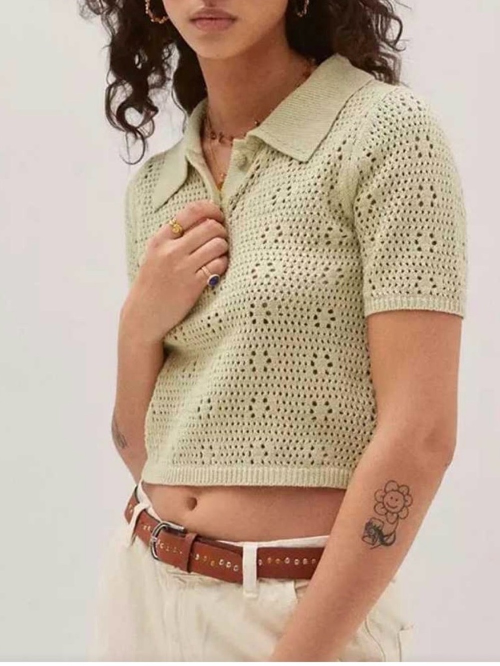 Woman's T Tahari Cropped Knit Polo. Size XS